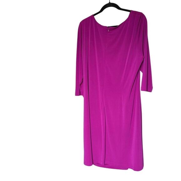 Tahari Women's Plus 18 Pink 3/4 Sleeve Knee Length Dress Formal - Picture 3 of 6